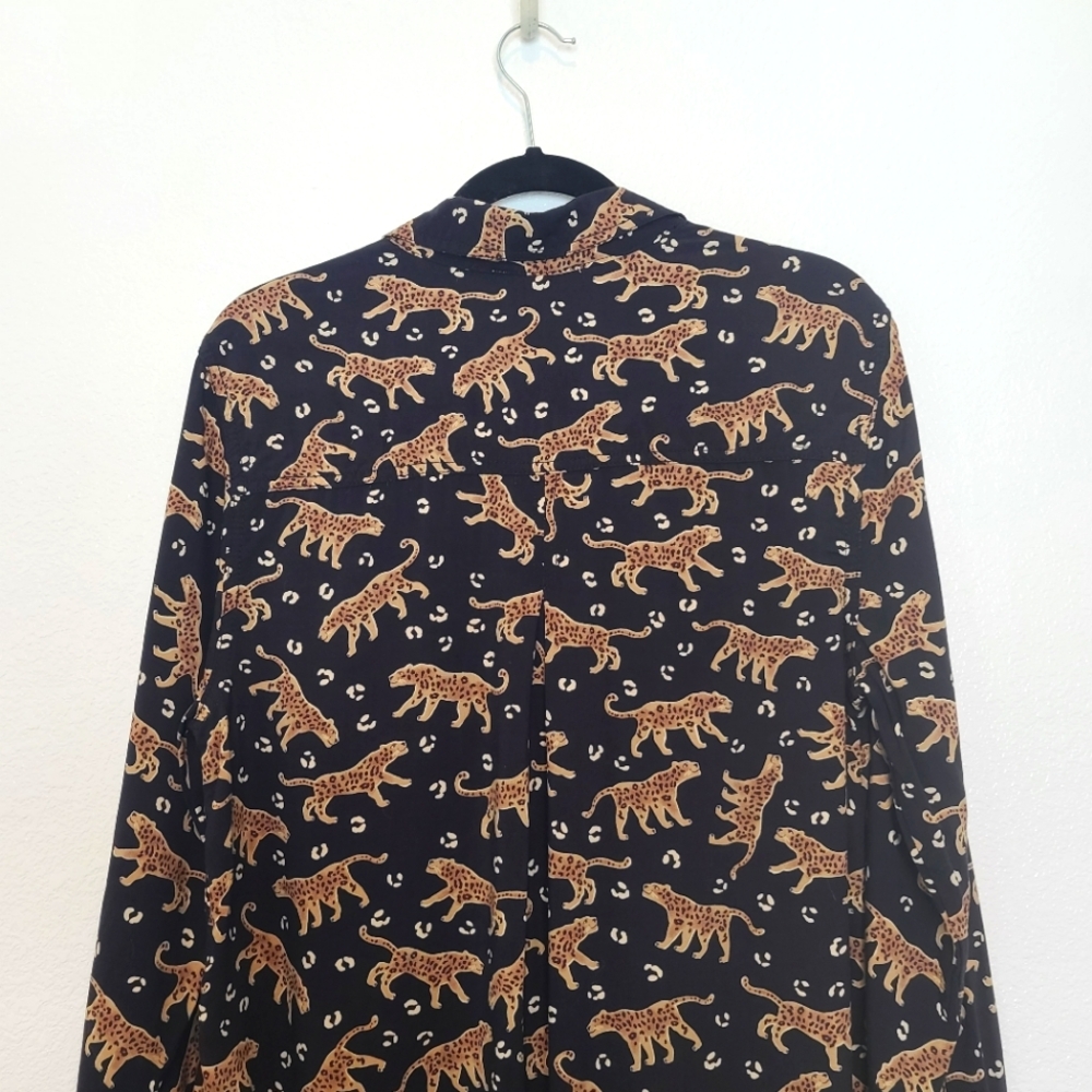 BLL Leopard Print Alana Button Down Shirt Top - Picture 7 of 7